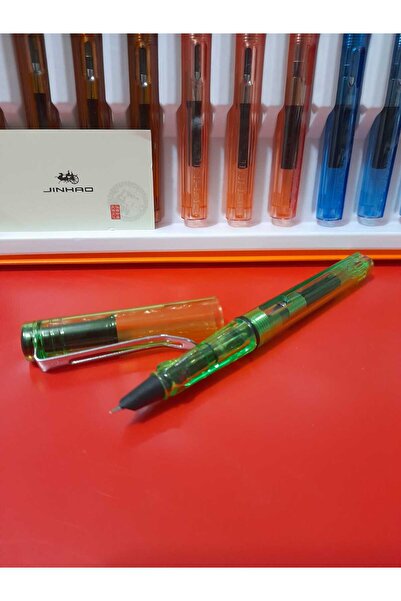 jinhao Dolma Kalem 0,38mm extra ince uç şeffaf gövde YEŞİL,mürekkep ve kartuş...