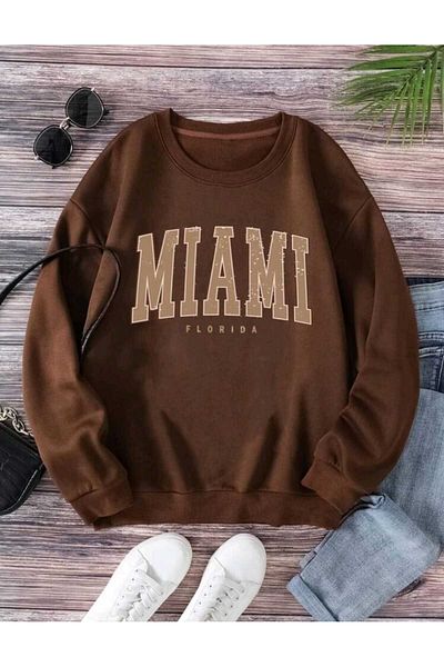 FAVORİST Φούτερ με λαιμόκοψη με στάμπα Miami