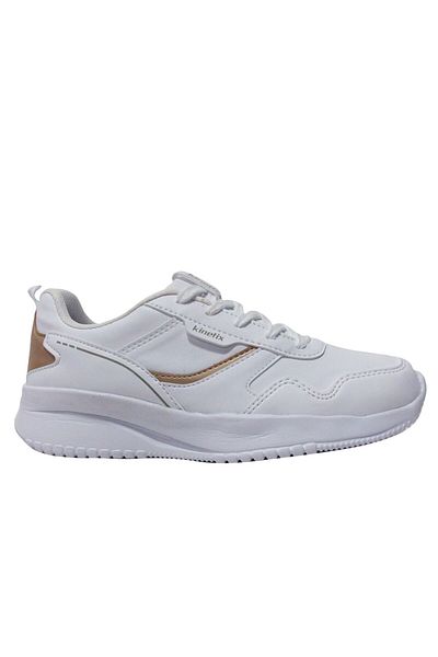 Kinetix White Gold Lace-Up Running Sneakers Sports Shoes