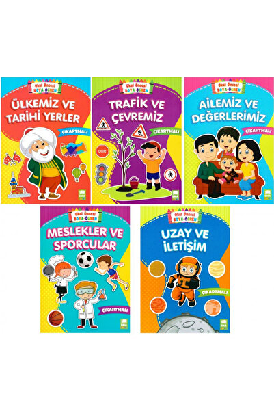 Ema Yayınları Preschool Sticker Coloring Book Set (5 Books)
