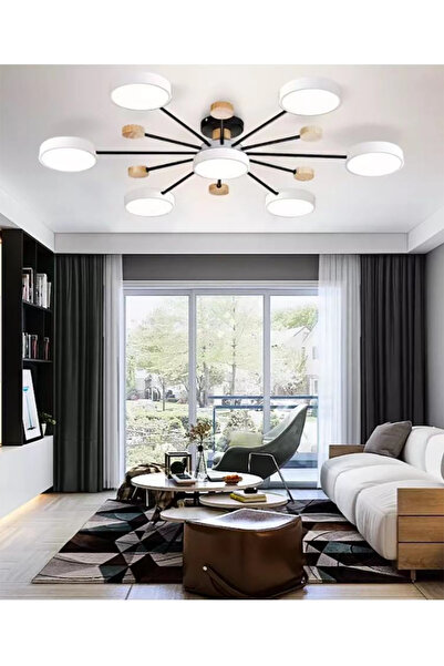 SimaAvize Fixture Ahşap Led Avize