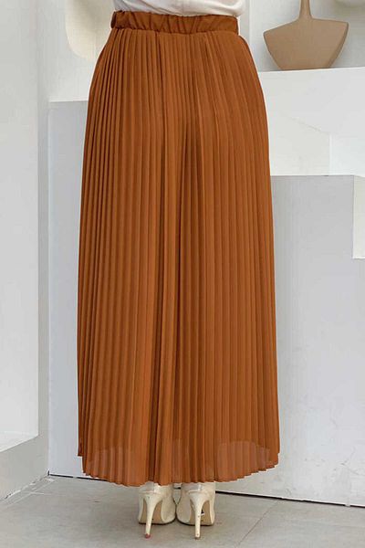 Bym Fashion Πλισέ σιφόν φούστα - ελαστική μέση, μαύρισμα 1152