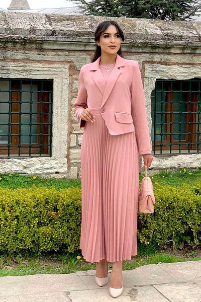 Bym Fashion Φούστα με πτυχωτό φόρεμα 3700 σκόνη