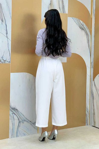 Bym Fashion بنطلون برباط الخصر بسحاب 0174 إكرو