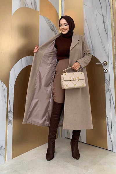 Bym Fashion 7519 Μοντέλο Παλτό Κασμίρ Βιζόν