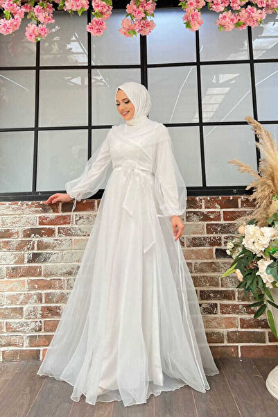 Bym Fashion Tylové večerní šaty s proužkem přes rameno 3964 Ecru