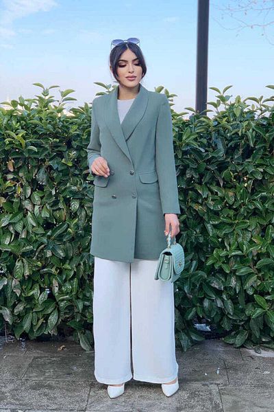 Bym Fashion Μπουφάν με λεπτομέρεια με κουμπιά μπροστά με επένδυση 7660 Mint