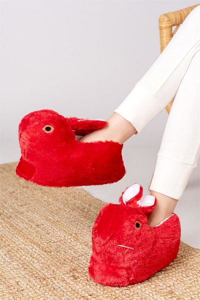 LETAO Plush Sleeves with Rabbit Figures Home Slippers