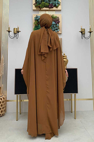 Bym Fashion Βραδινό φόρεμα ντυμένο με παγιέτα σιφόν μανδύας 3774 μαύρισμα