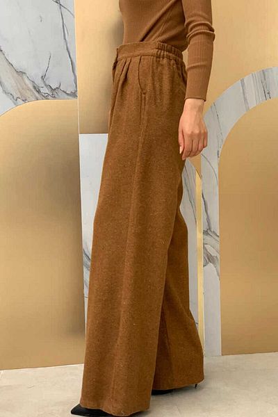 Bym Fashion Λεπτομερές ραμμένο παντελόνι με τσέπη με φερμουάρ 0272 Tan