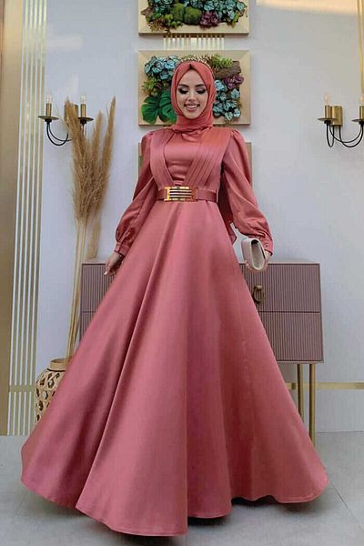 Bym Fashion Brustteil, Faltenband-Detail, Taillengürtel, Accessoire, Abendkleid 3792, getrocknete Rose
