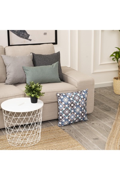 TOSHE Smoke-water Green-grey Mix Single Linen Woven Throw Pillow Cover, Decorative Throw Pillow