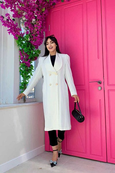 Bym Fashion Μπουφάν μισού μήκους με λεπτομέρεια γιακά 7693 εκρού