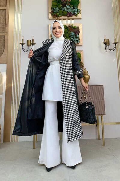 Bym Fashion 7530 Plaid Leather Cap Black