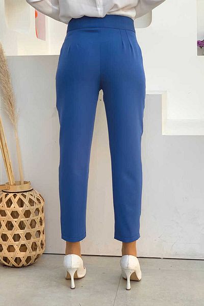 Bym Fashion Zippered Pocket Detailed Pencil Pants 0201 Indigo