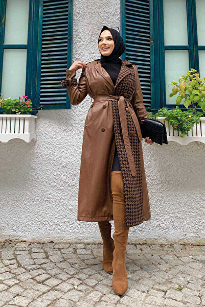 Bym Fashion 7530 Plaid Leather Cap Tan