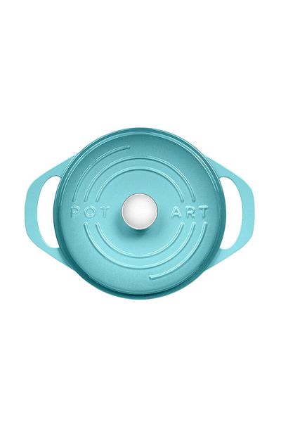 Pot Art Nikko Blue Functional 28 cm Deep Cast Pot with Lid