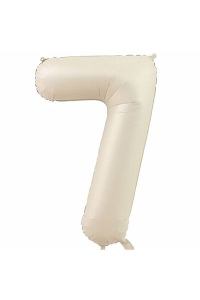 Parti Station 7 Number Foil Balloon Cream Color Number Balloon Age Balloon 76 Cm Number Balloon Flying Balloon Helium Balloon