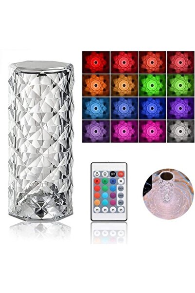 Genel Markalar Dekoratif Hediye Ledli Usb Şarjlı Dokunmatik Kristal Elmas Led...