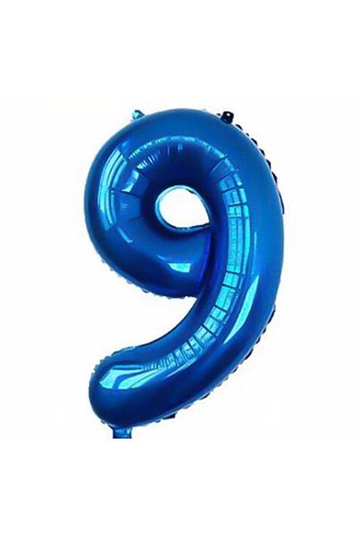 Parti Station Number Foil Balloon Navy Blue Number Balloon Blue 9 Year Old Balloon 76 cm Number Balloon Flying Balloon Helium Balloon