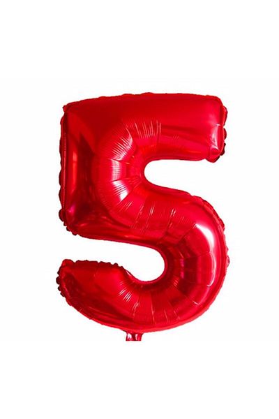 Parti Station Number Foil Balloon Red Number Balloon Red 5 Year Old Balloon 76 Cm Number Balloon Flying Balloon Helium Balloon
