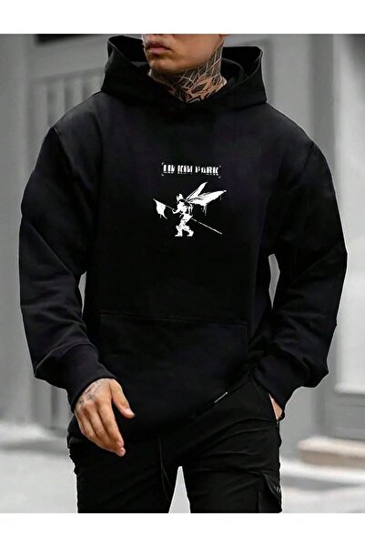 ORLONTEX Ανδρικό φούτερ με στάμπα Linkin Park με κουκούλα