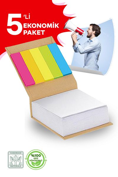 EGESTA Colorful Adhesive Note Paper / Post-it Special Pack of 5 - 250 Sheets Recycled