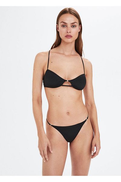 MANGO Woman Bikinihose mit Metallic-Details