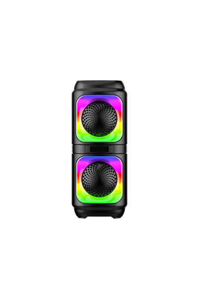 Yussraw Bluetooth Hoparlör 4 inç RGB LED Işık Karaoke Partisi Kablosuz BT5.0 ...
