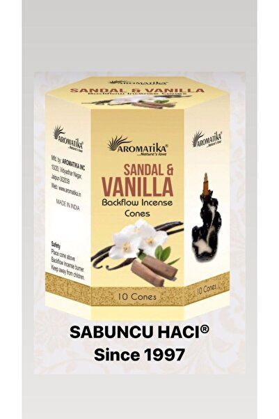 Sabuncu Hacı Sandal Vanilla/ 10 Adet Geri Akışlı Tütsü Backflow Cones 10 PCS ...