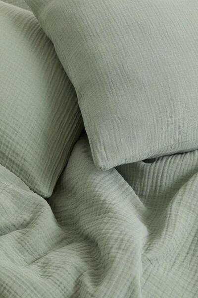 Melissa %100 Organik Müslin 2'li Yastık Kılıfı Pillow Case 2 Adet - Çağla Yeşili