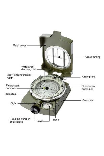 Slons Aksesuar "Yönünüzü Bulun: Metal Askeri Pusula ile Maceraya Hazır Olun!"