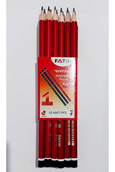 Fatih قلم رصاص مرجاني 12 قطعة أحمر