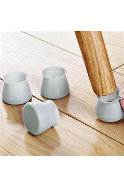 yıldızone 16 Pieces Silicone Anti-Slip Anti-Scratch Furniture Socks for Table and Chair Legs Gray