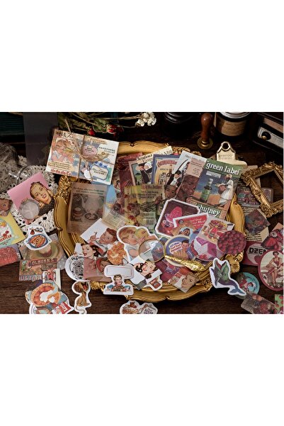 SF SCRAPBOOK KIRTASİYE Scrapbook, Scrapbooking 60 Parça Vintage Temalı Bullet...