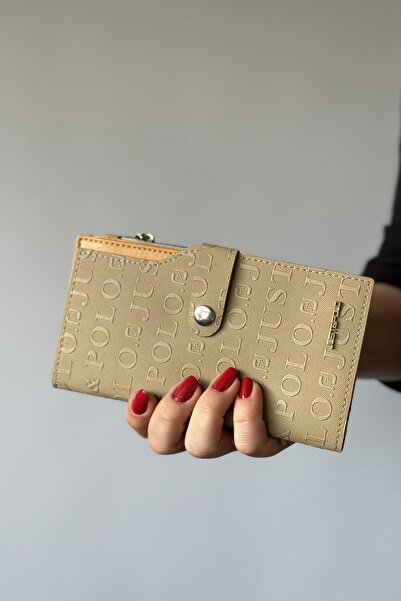 Just Polo Large Size Horizontal Model Zippered and Covered Women's Wallet Sui...