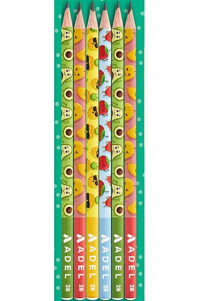Adel Pencil Fruits 2B 6 Pieces
