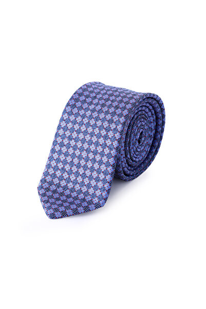 Hatemoğlu Cobalt Blue Patterned Classic Micro Tie