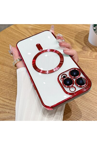 UnDePlus Apple Iphone 13 Pro Max Kılıf Magsafe Kamera Lensli Korumalı Şeffaf Silikon Kapak