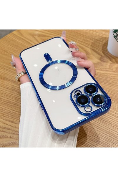 UnDePlus Apple Iphone 13 Pro Kılıf Magsafe Kamera Lensli Korumalı Şeffaf Sili...