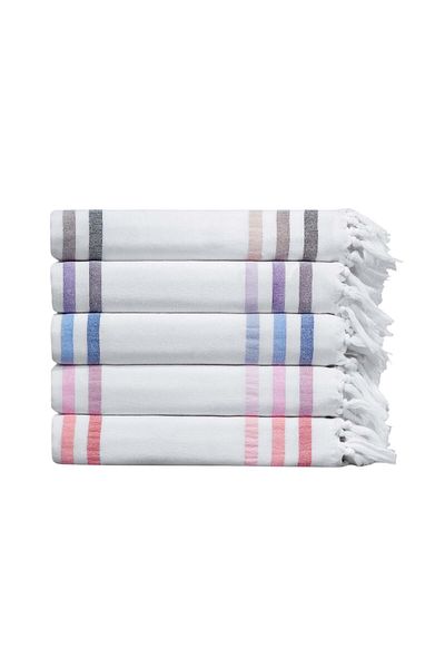 Menderes Home Πετσέτα μπούκλας Byz-ora Loincloth - Βαμβακερή συλλογή με ρίγες και κρόσσια