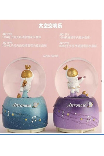 TOYSA TOYS Astronot Temalı Işıklı Müzikli Orta Boy Kar Küresi mavi
