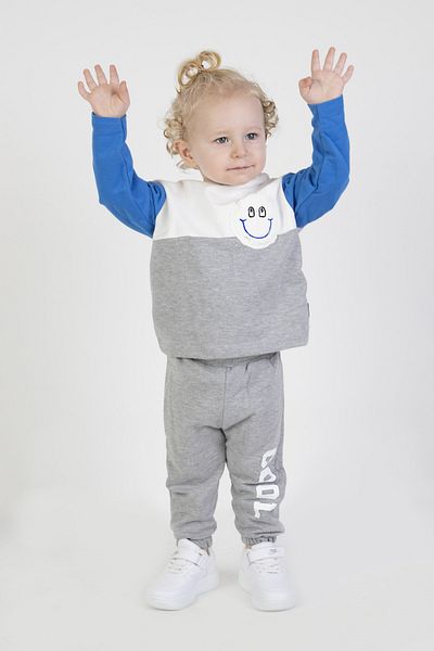 Harika KIDS Baby Boy & Child Two Thread Fabric Medium Thickness Knitted Basic Bottom Top Tracksuit Set