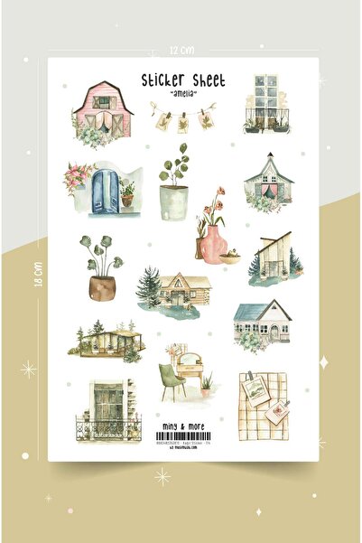 MuslimWalk Amelia – Vintage Temalı Sticker Seti #114