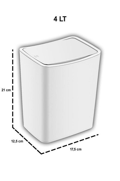 sürmene çarşı avm Κάδος απορριμμάτων Touch 4 Liter Push Open Cover / Λευκό