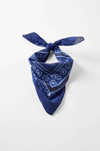 D scarf Μπλε μπαντάνα με έθνικ σχέδιο