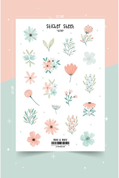 MuslimWalk İhren – Çiçek Temalı Sticker Seti #120