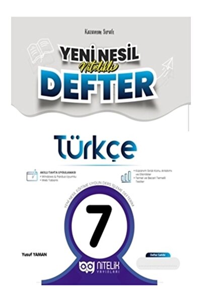 Palme Yayınevi NİTELİK 7.SINIF AKILLI DEFTER TÜRKÇE YENİ NESİL NİTELİKLİ