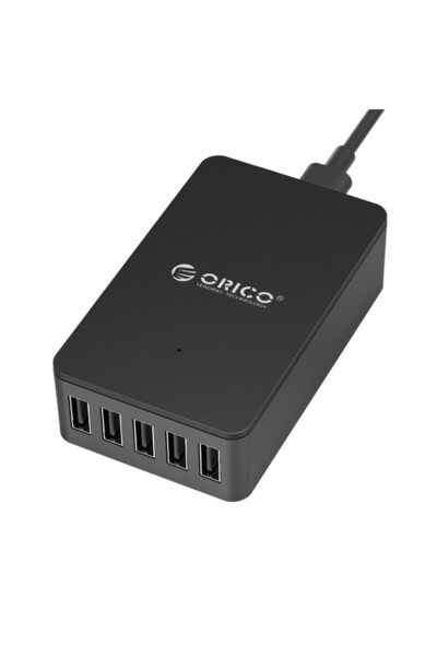 Orico 5 porturi USB 40W Akıllı Masaüstü Hızlı Şarj Cihazı, PRO, Siyah