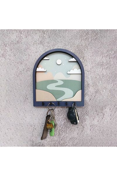 CajuArt Three-dimensional Layered Decorative Fairy Tale - Land Wall Hanging Keychain